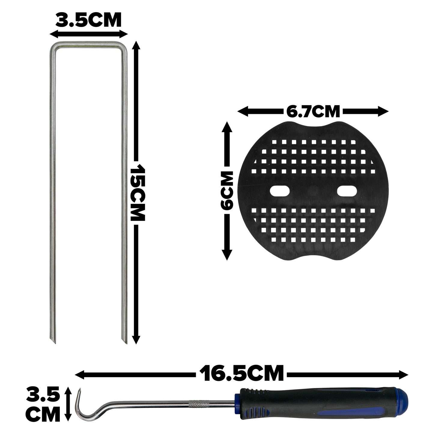 50x Matting Membrane Staple Peg Set with Washer & Tool