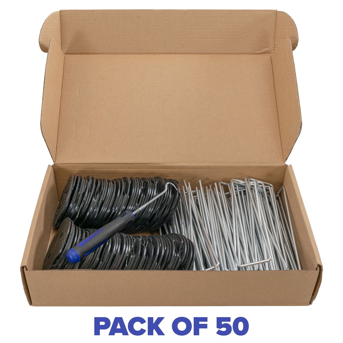 50x Matting Membrane Staple Peg Set with Washer & Tool