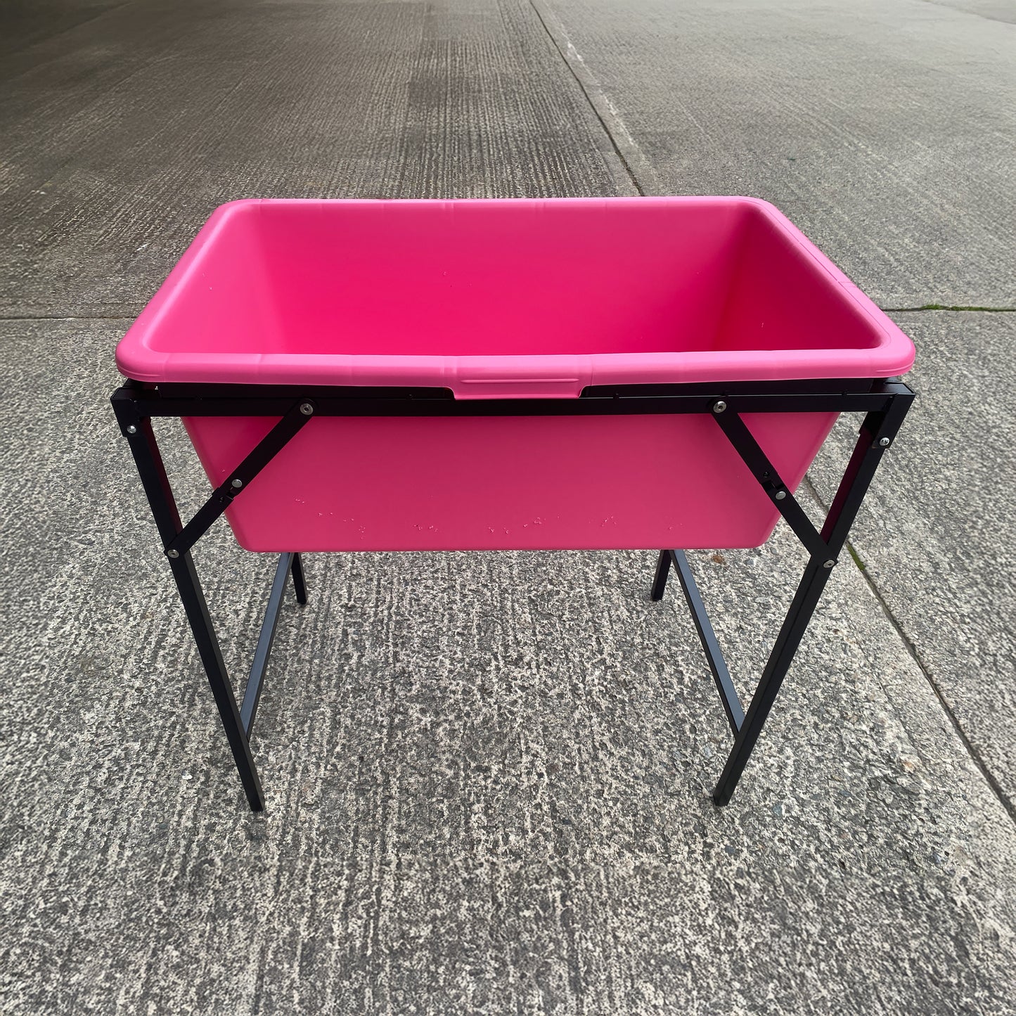 90L Large Pink Dog Pet Bath with Foldable Metal Stand & Drain Valve