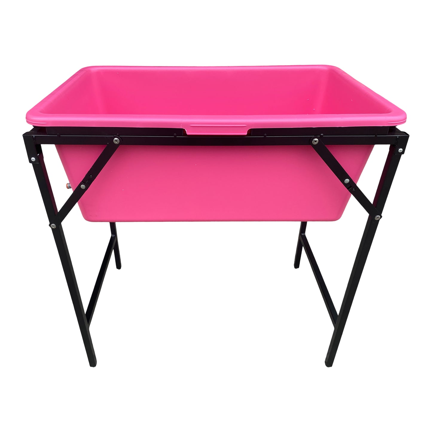 90L Large Pink Dog Pet Bath with Foldable Metal Stand & Drain Valve