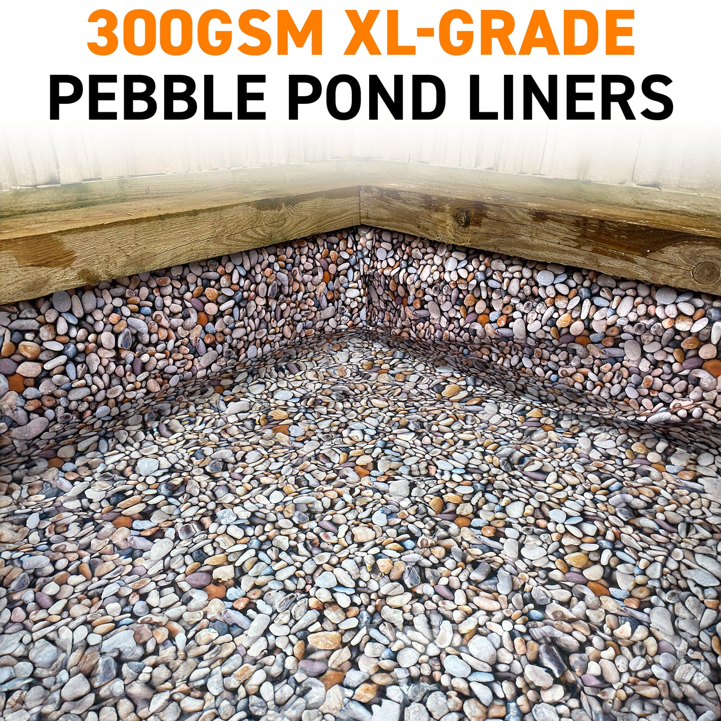 2.5m x 10m Stone Pebble 300gsm Pond Liner