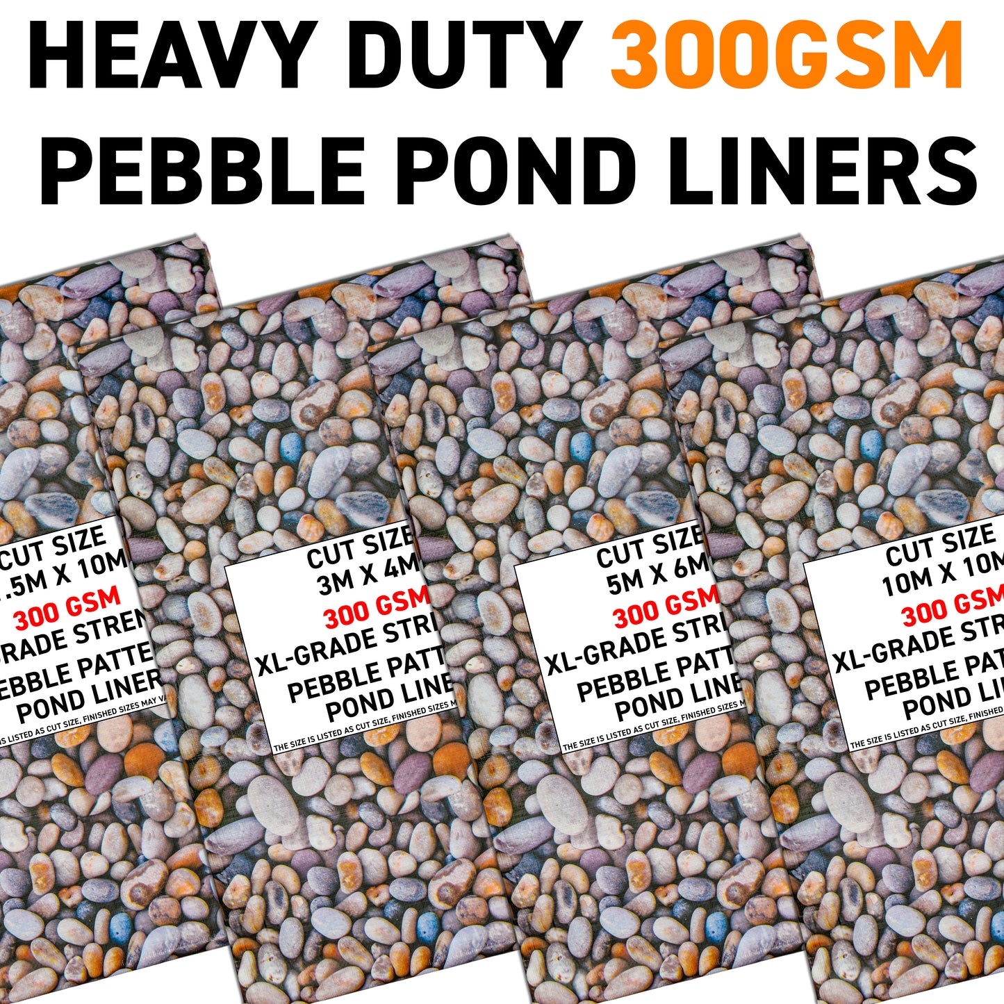 300gsm Stone Pebble Pattern Pond Liners