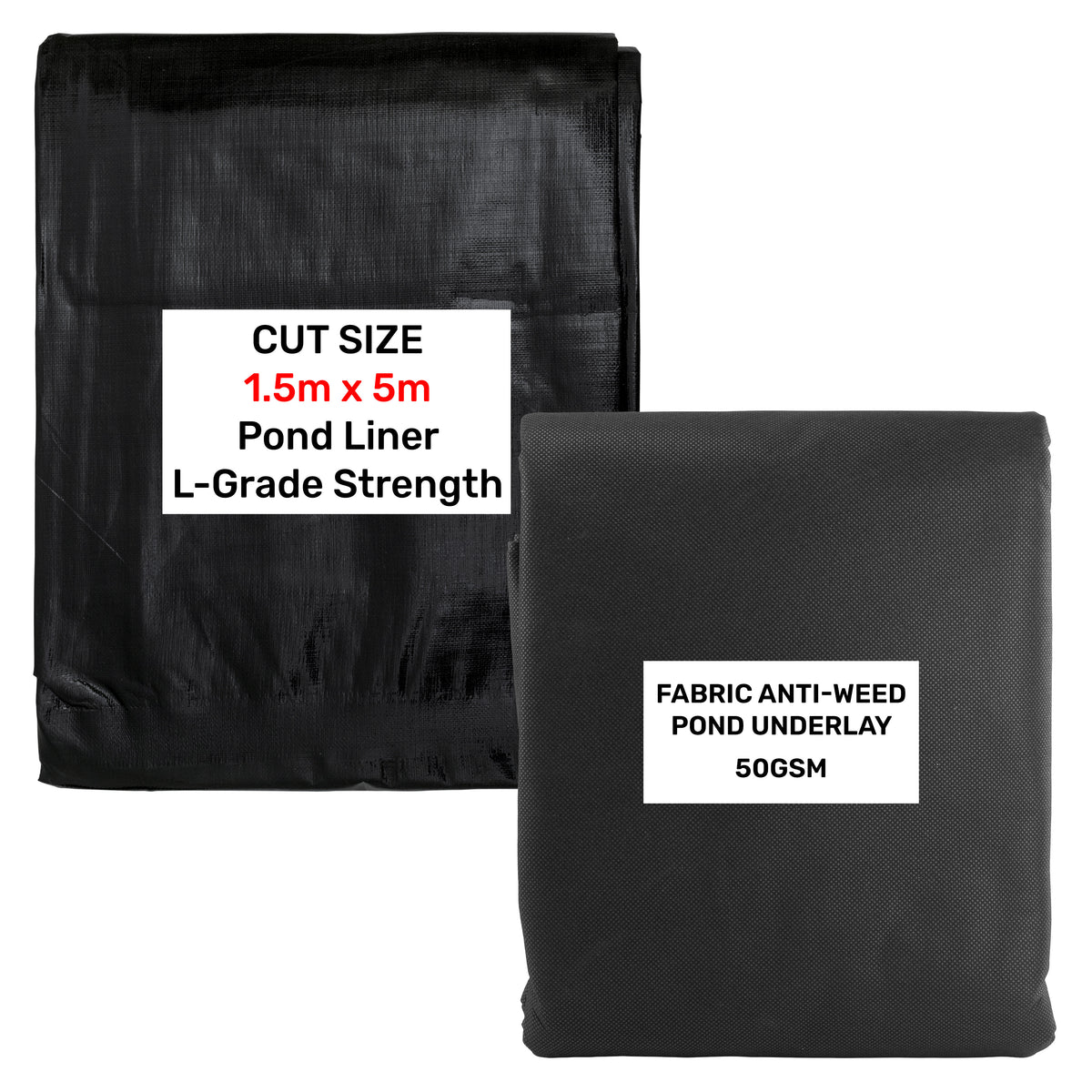 Black PVC Pond Liner Underlay - 200GSM, UV Resistant, 30-Year Guarantee