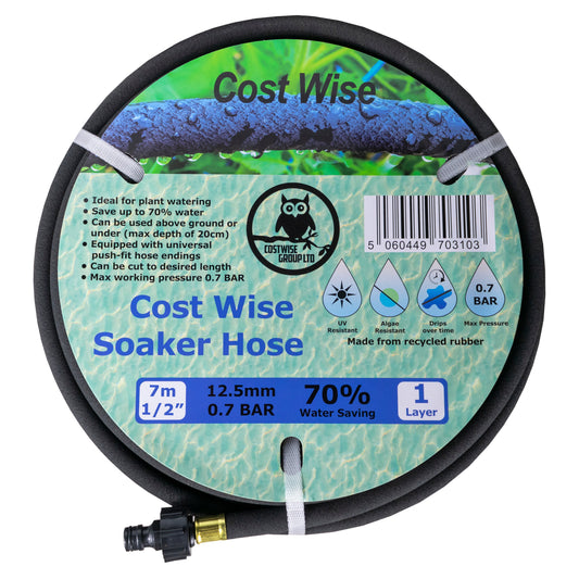 Porous Pipe Soaker Hose with Fitted Connectors - 7.5m