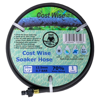 Porous Pipe Soaker Hose with Fitted Connectors - 20m
