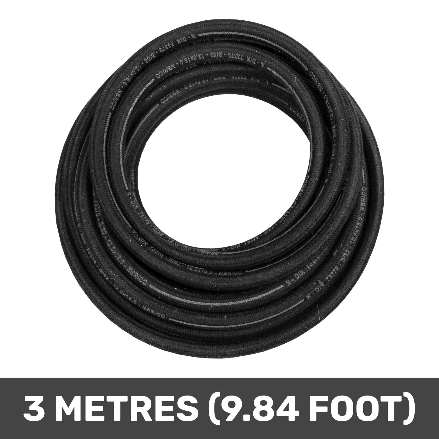 10mm Braided Rubber DIN 73379 Type B Fuel Hose