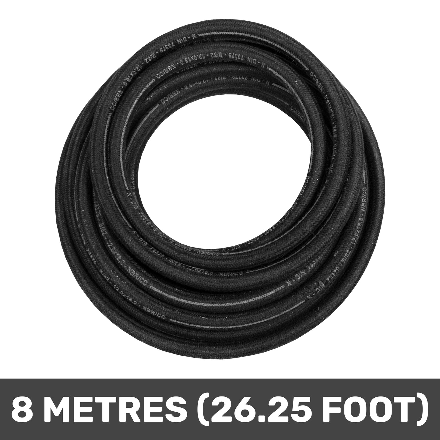 10mm Braided Rubber DIN 73379 Type B Fuel Hose