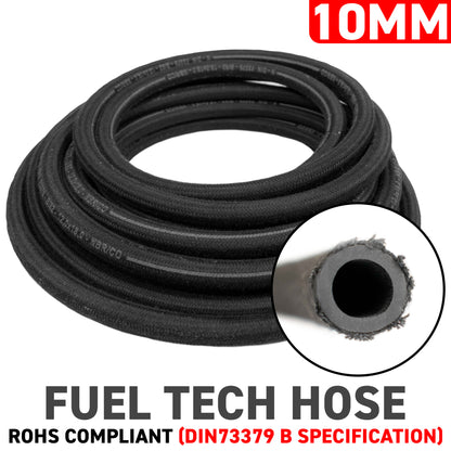 10mm Braided Rubber DIN 73379 Type B Fuel Hose