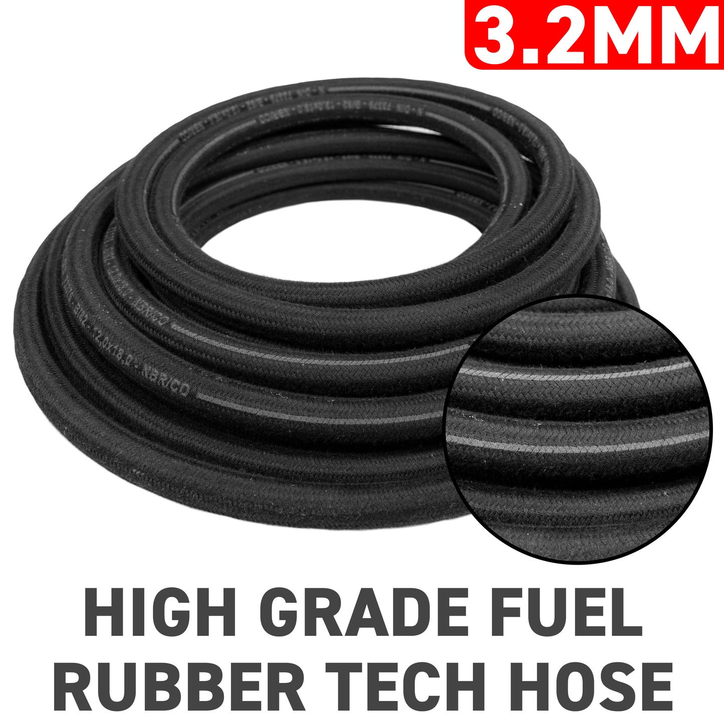 3mm Braided Rubber DIN 73379 Type B Fuel Hose