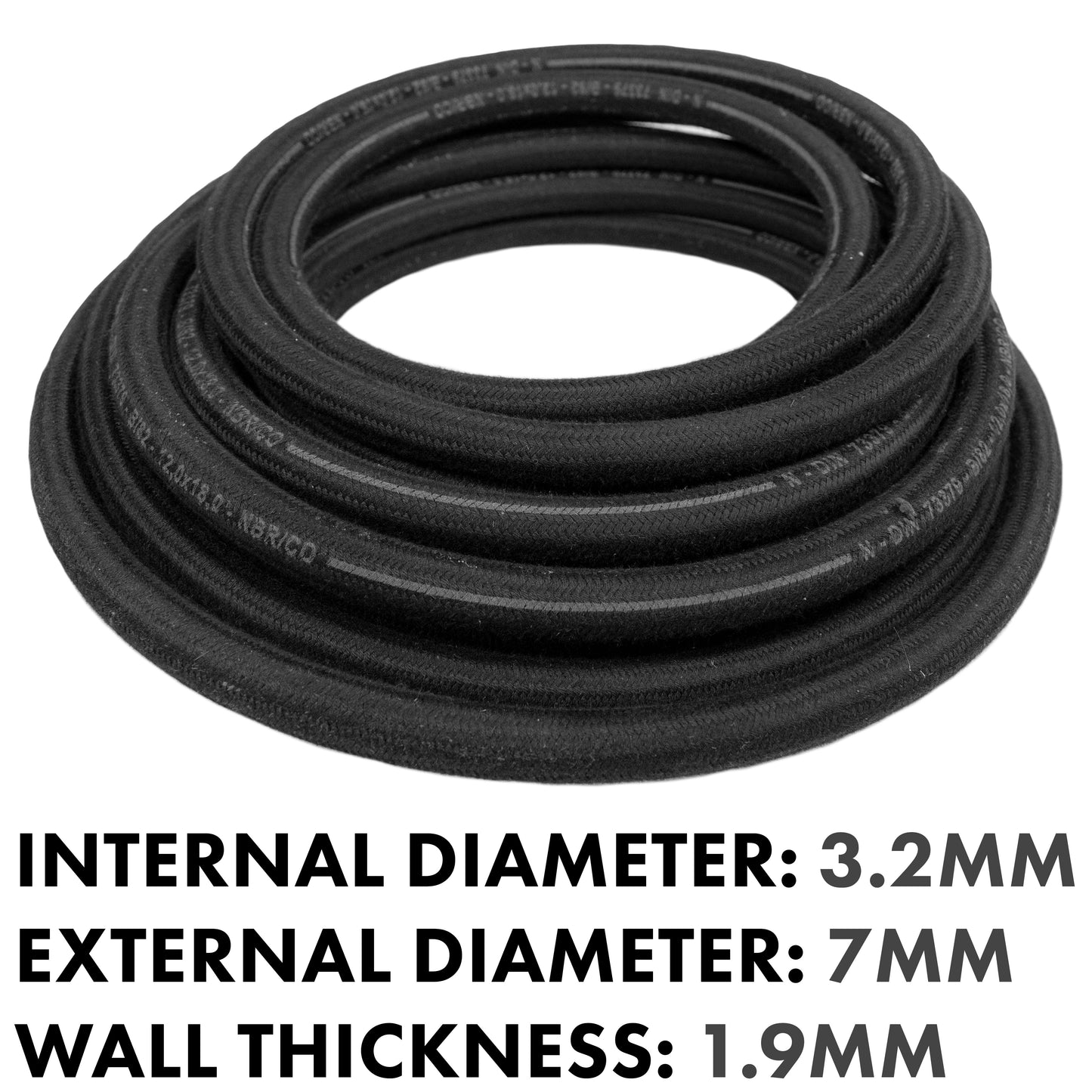 3mm Braided Rubber DIN 73379 Type B Fuel Hose