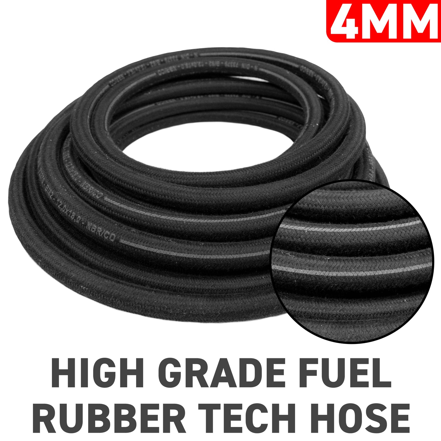 4mm Braided Rubber DIN 73379 Type B Fuel Hose