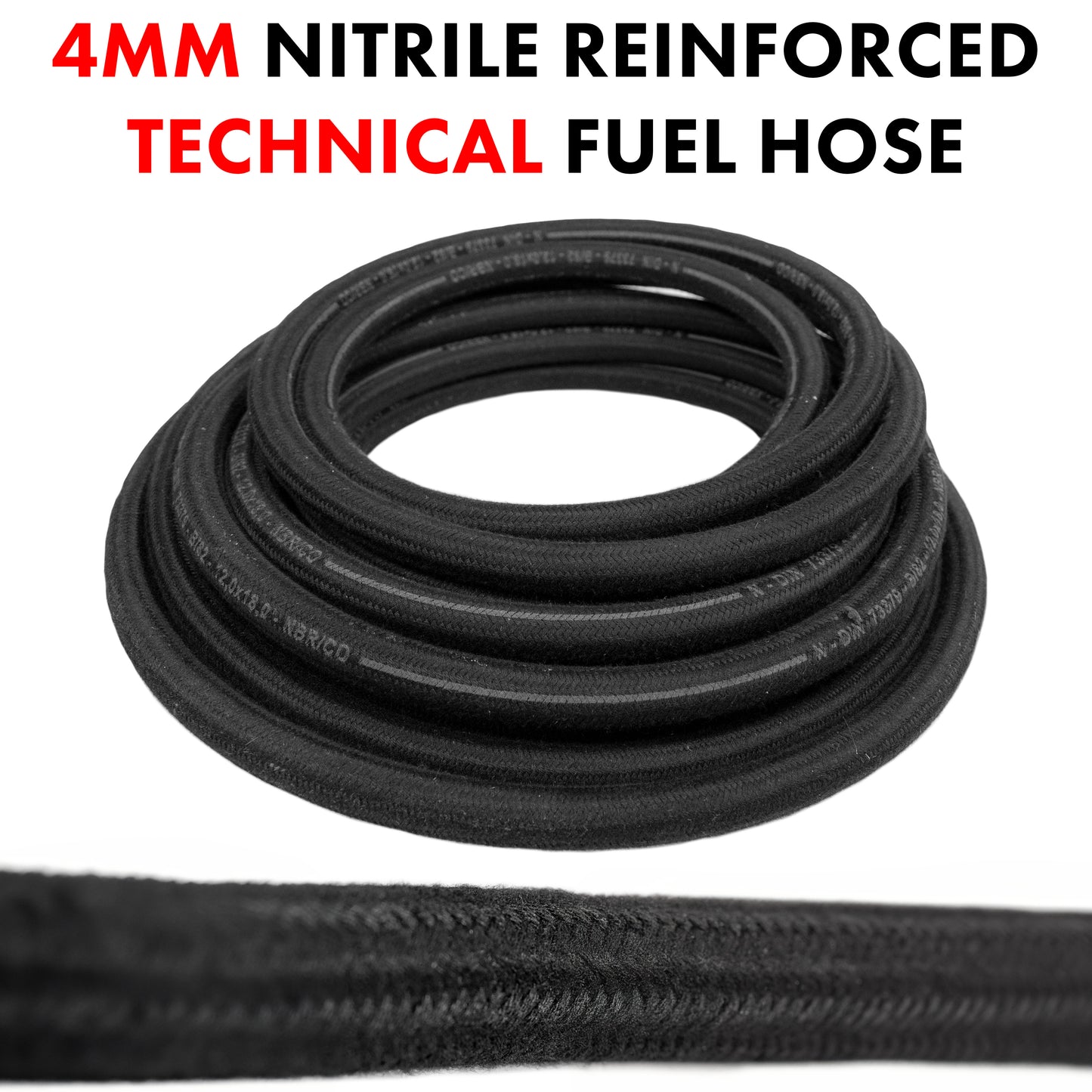 4mm Braided Rubber DIN 73379 Type B Fuel Hose