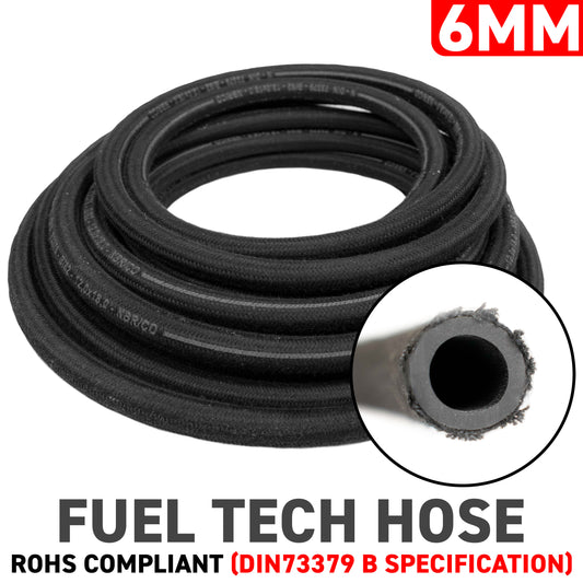 6mm Braided Rubber DIN 73379 Type B Fuel Hose