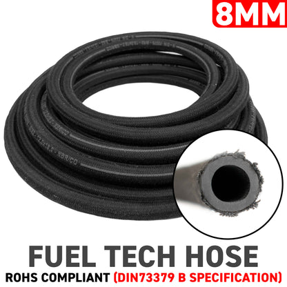 8mm Braided Rubber DIN 73379 Type B Fuel Hose