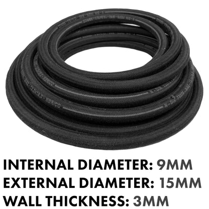 9mm Braided Rubber DIN 73379 Type B Fuel Hose