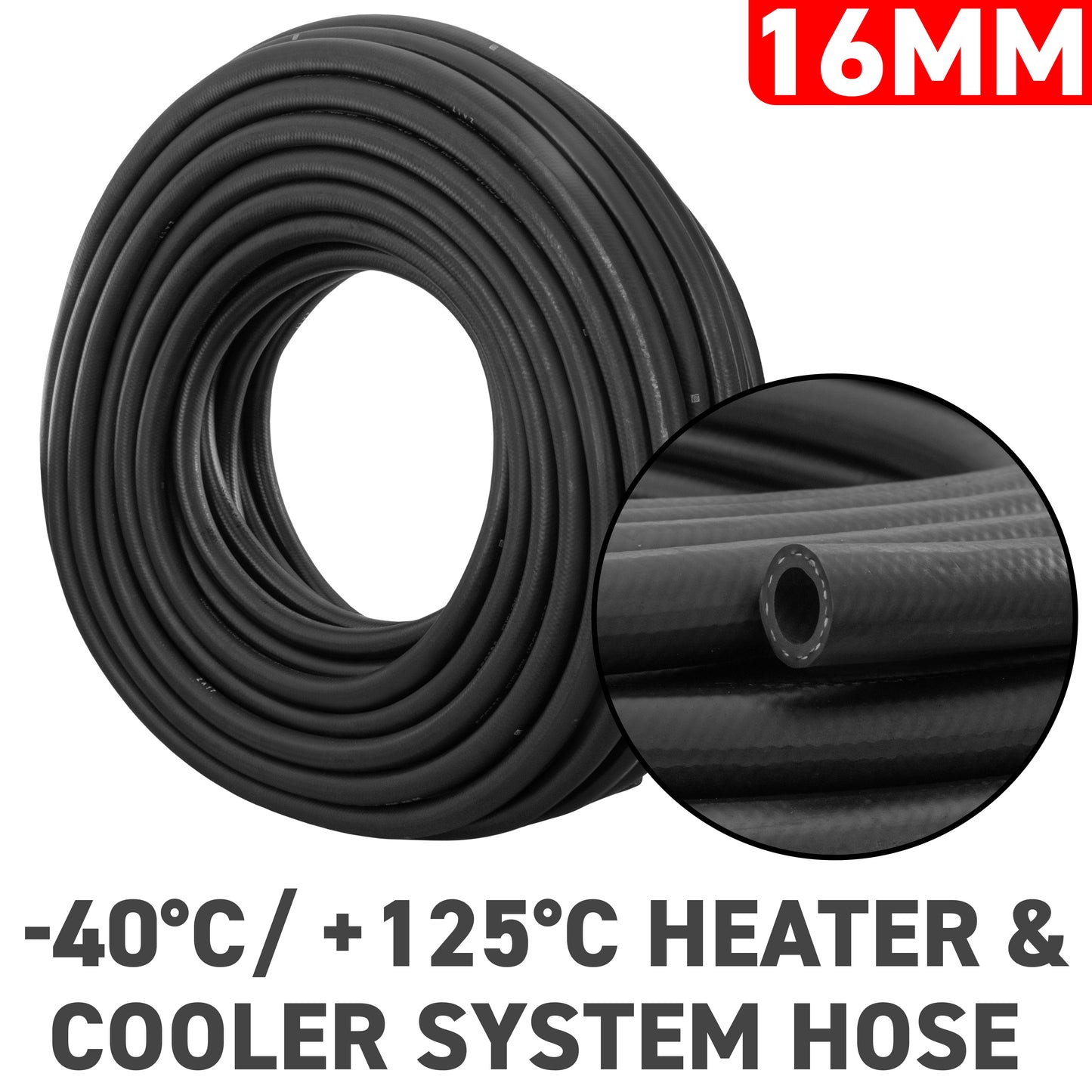 16mm Rubber J20 R3 Heater/ Coolant Hose