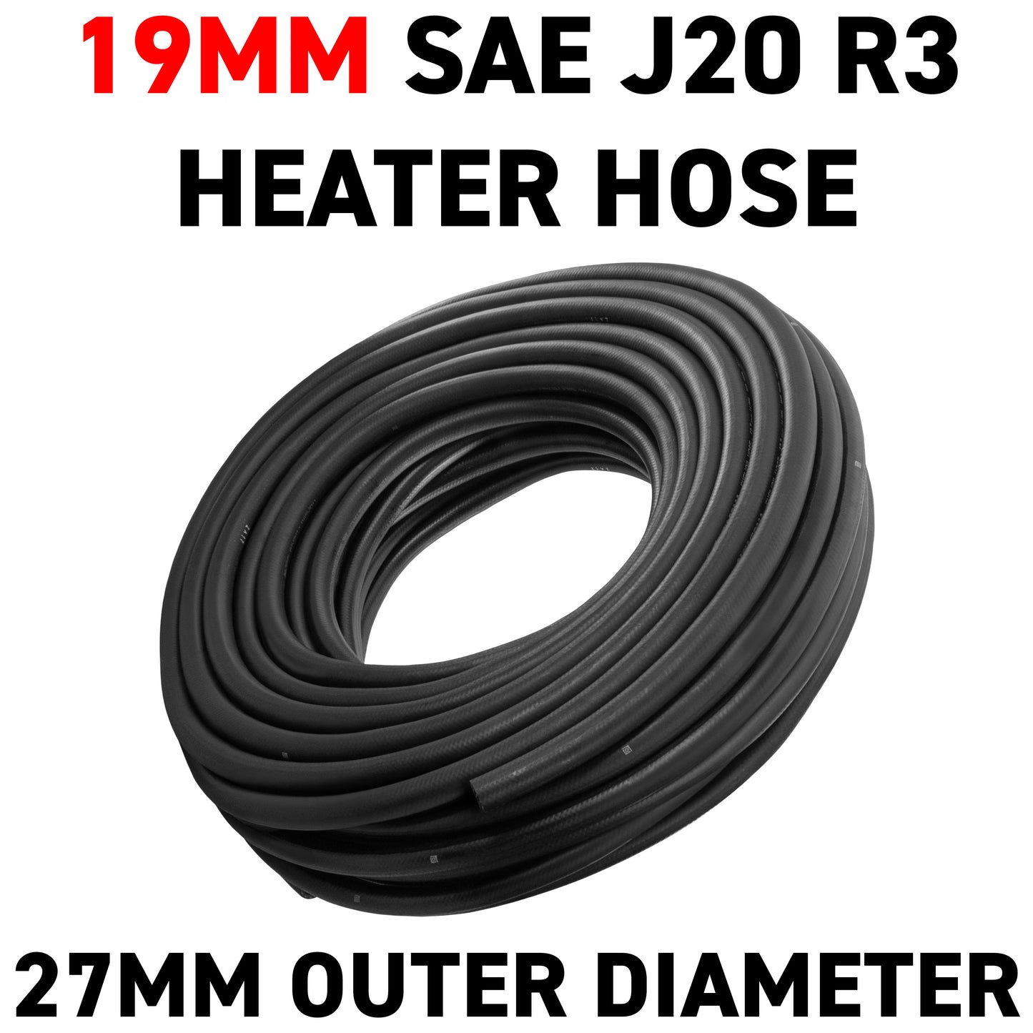 19mm Rubber J20 R3 Heater/ Coolant Hose