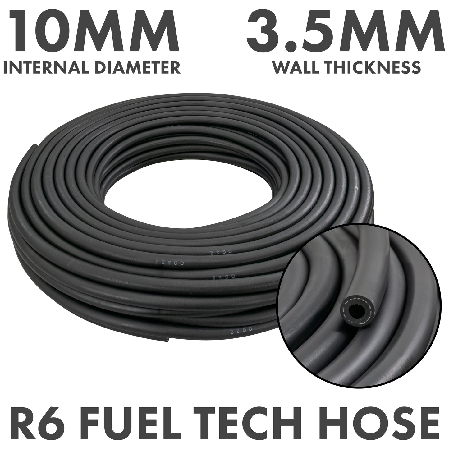 10mm Rubber Reinforced J30 R6 Fuel Hose