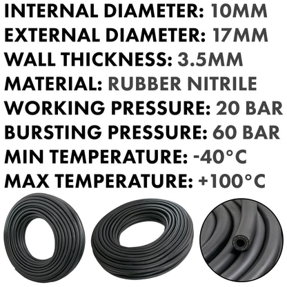 10mm Rubber Reinforced J30 R6 Fuel Hose