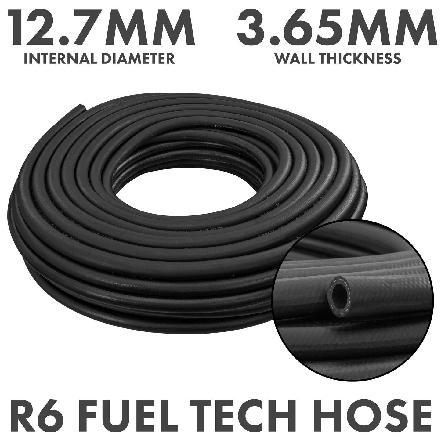 12.7mm Rubber Reinforced J30 R6 Fuel Hose