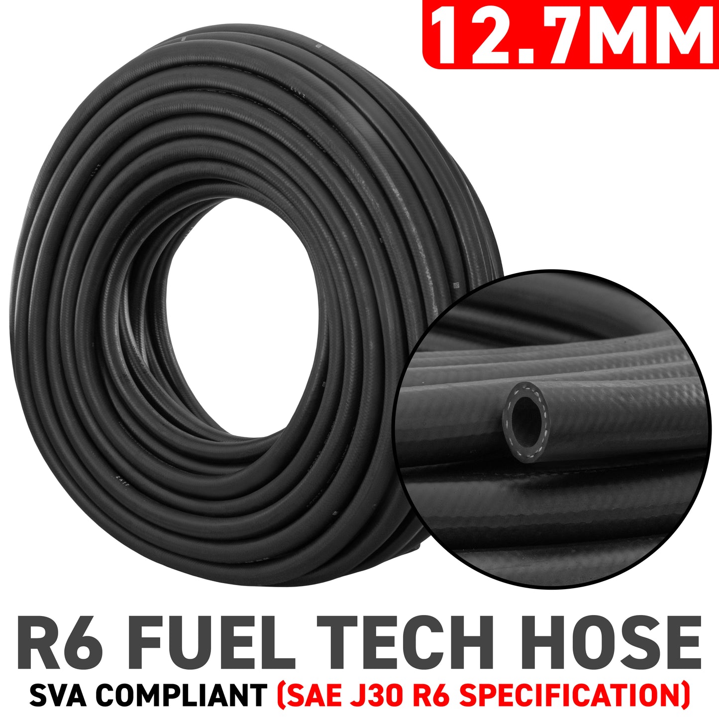 12.7mm Rubber Reinforced J30 R6 Fuel Hose