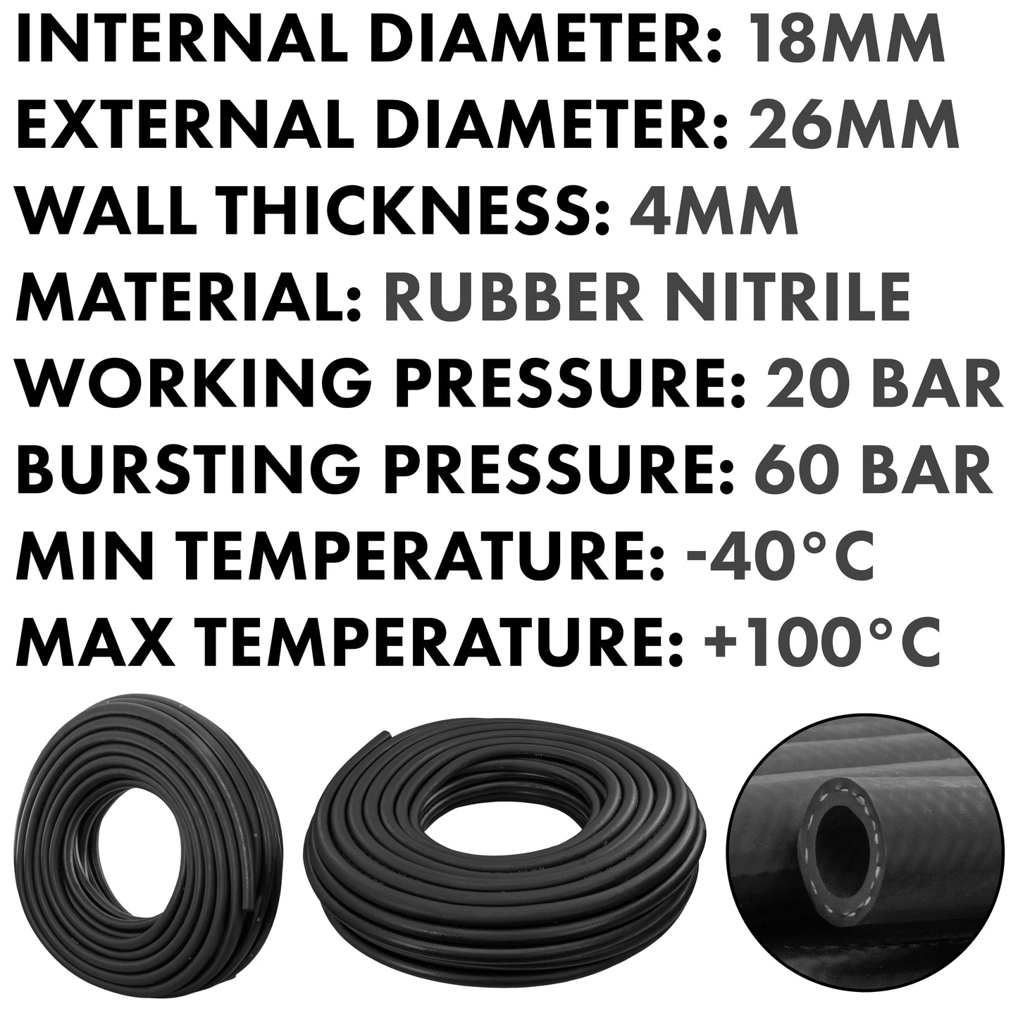 18mm Rubber Reinforced J30 R6 Fuel Hose