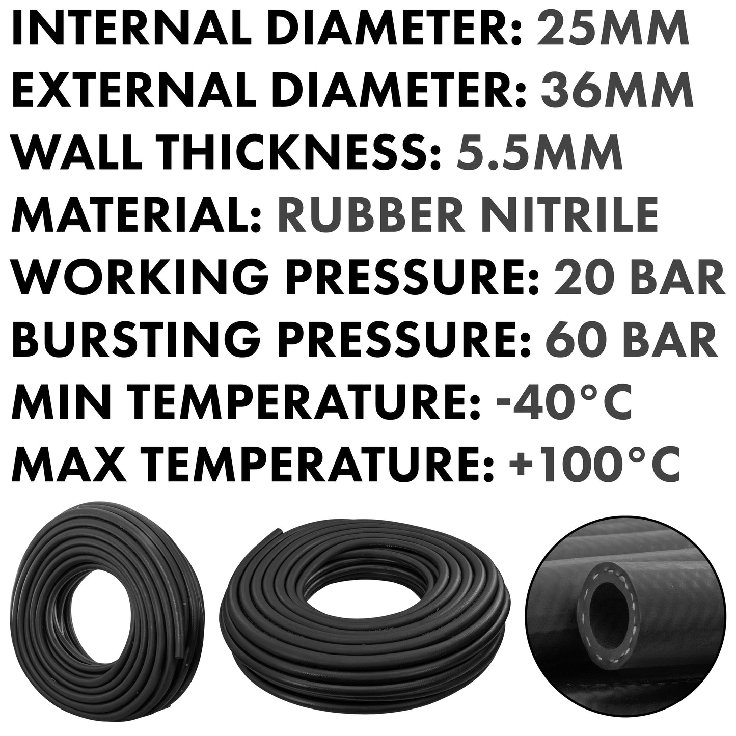 25mm Rubber Reinforced J30 R6 Fuel Hose