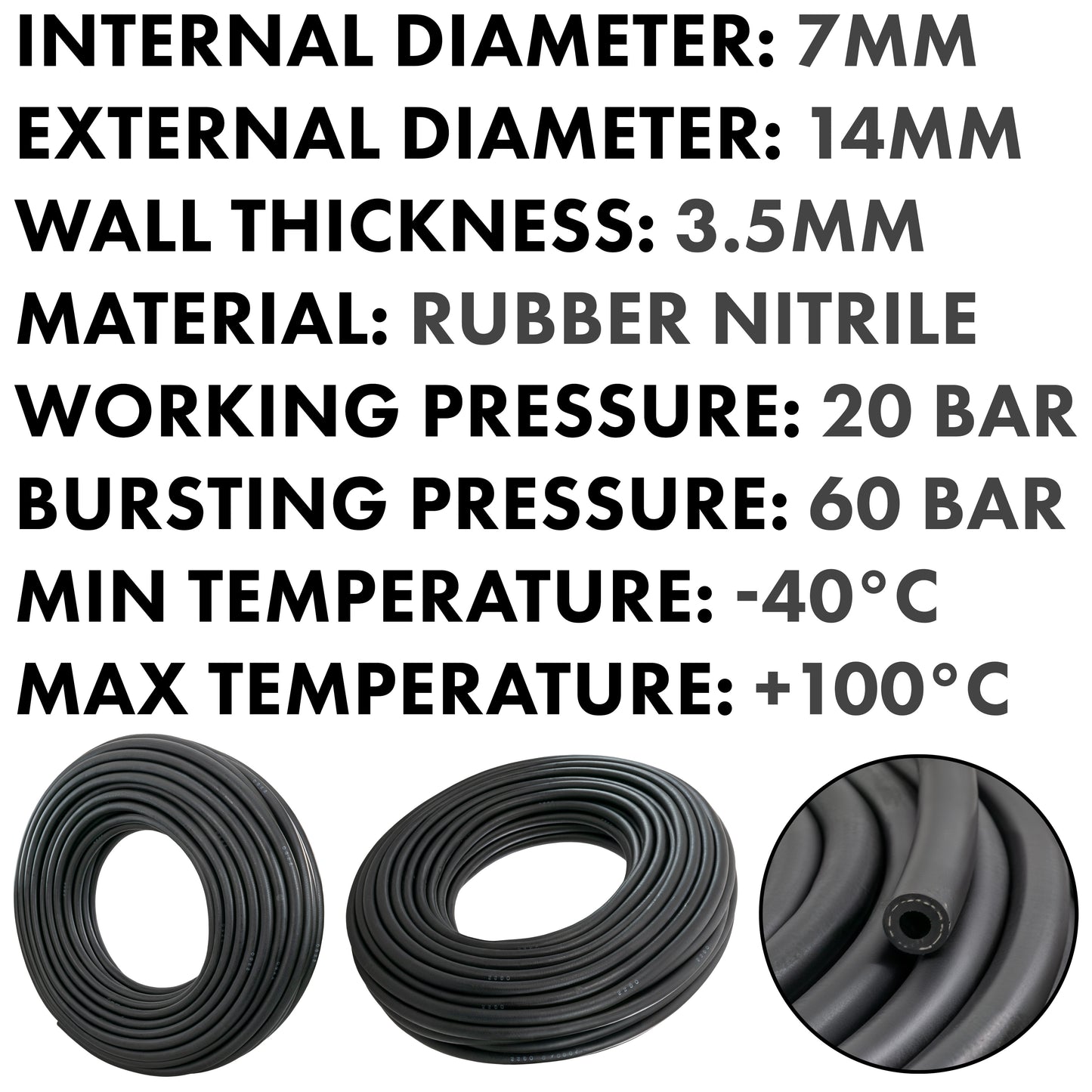 7mm Rubber Reinforced J30 R6 Fuel Hose