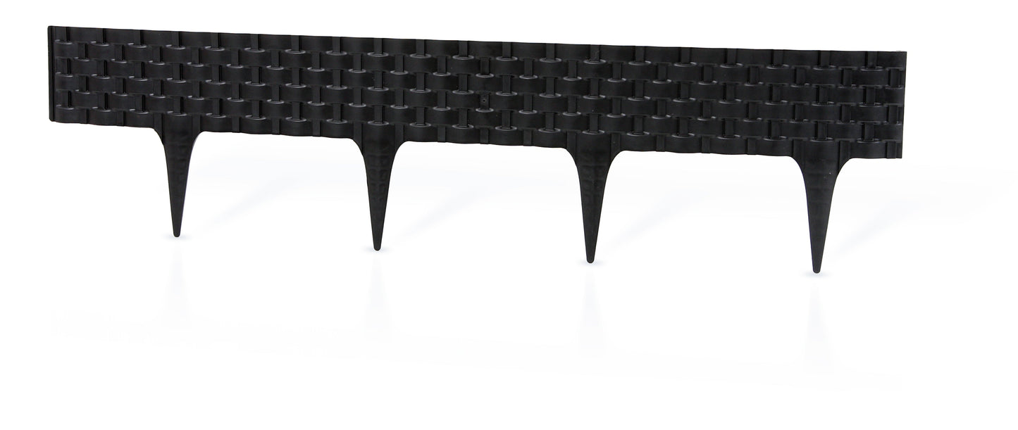Black Rattan Texture Palisade Lawn Edging, 2.4m