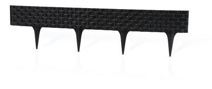 Black Rattan Texture Palisade Lawn Edging, 2.4m