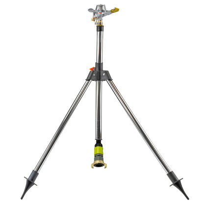 Metal Tripod with Rotating Sprinkler Head & Brass GEKA Connector, 450 m²