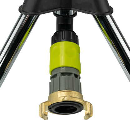 Metal Tripod with Rotating Sprinkler Head & Brass GEKA Connector, 450 m²