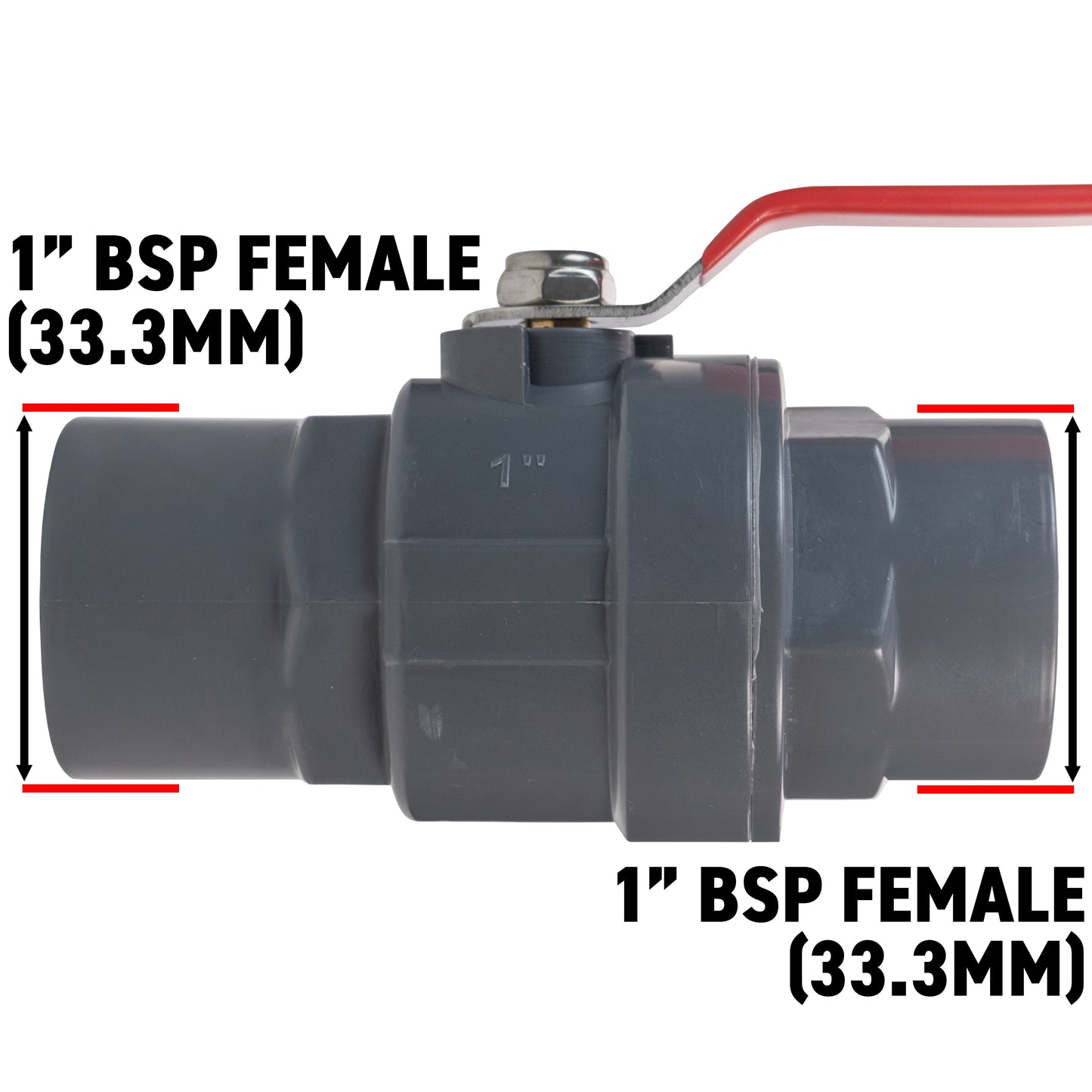 Stainless Steel Ball PP Valve & Barbed Outlet, 1"