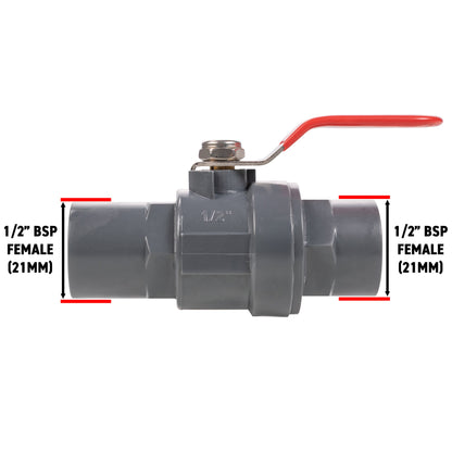 Stainless Steel Ball PP Valve & Barbed Outlet, 1/2"