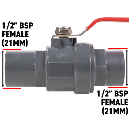 Stainless Steel Ball PP Valve & Barbed Outlet, 1/2"