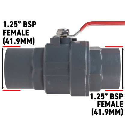 Stainless Steel Ball PP Valve & Barbed Outlet, 1.25"