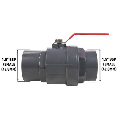 Stainless Steel Ball PP Valve & Barbed Outlet, 1.5"