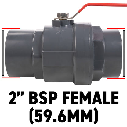 Stainless Steel Ball PP Valve & Barbed Outlet, 2"