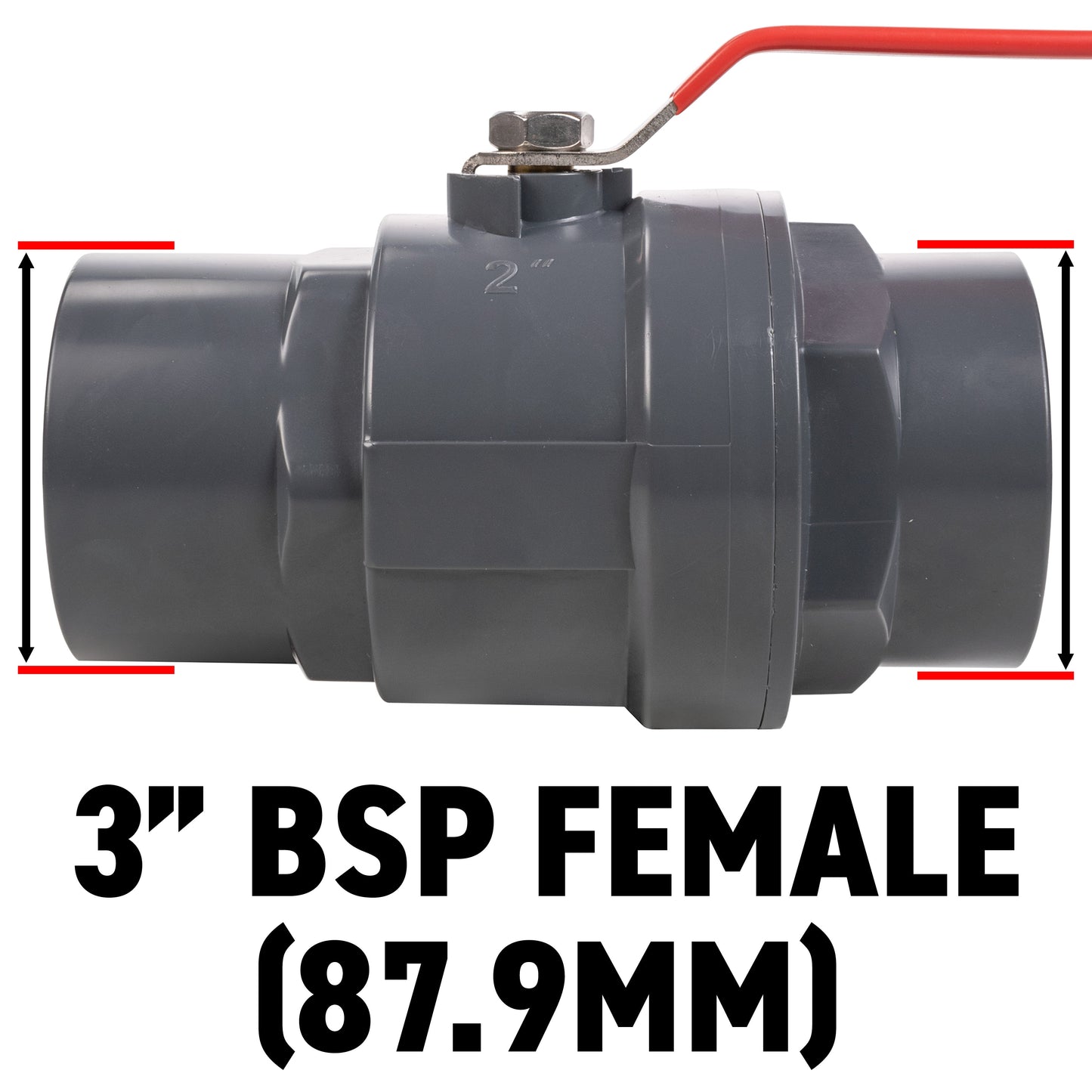 Stainless Steel Ball PP Valve & Barbed Outlet, 3"