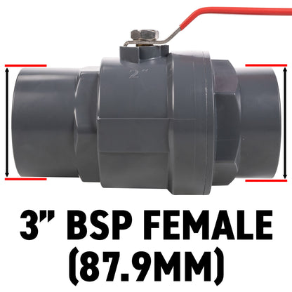 Stainless Steel Ball PP Valve & Barbed Outlet, 3"