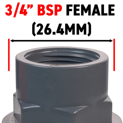 Stainless Steel Ball PP Valve & Barbed Outlet, 3/4"