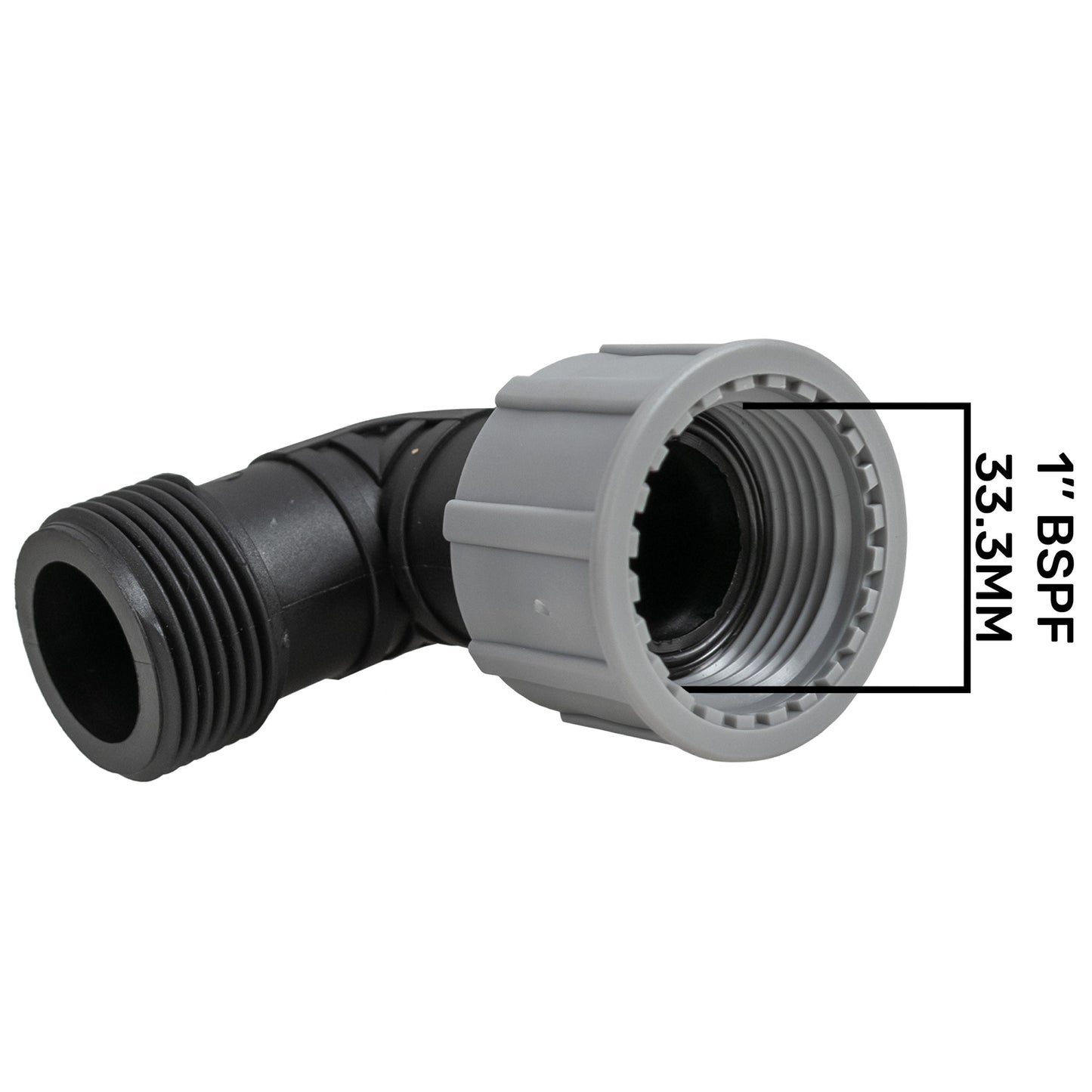 1" BSP Irrigation Elbow with Male to Female Swivel Threads