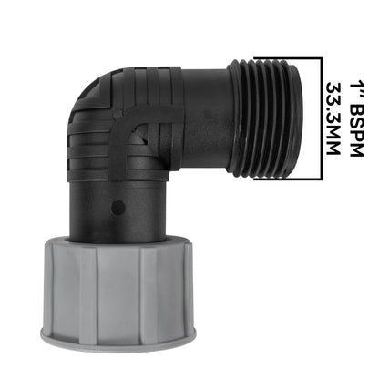 1" BSP Irrigation Elbow with Male to Female Swivel Threads