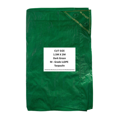 1.5m x 2m Green 100gsm LLDPE Tarpaulin