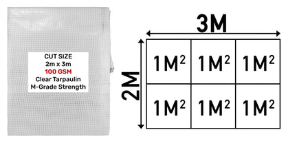 2m x 3m Clear Monotex 100gsm Tarpaulin