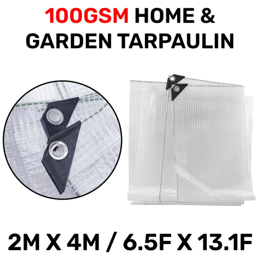 2m x 4m Clear Monotex 100gsm Tarpaulin