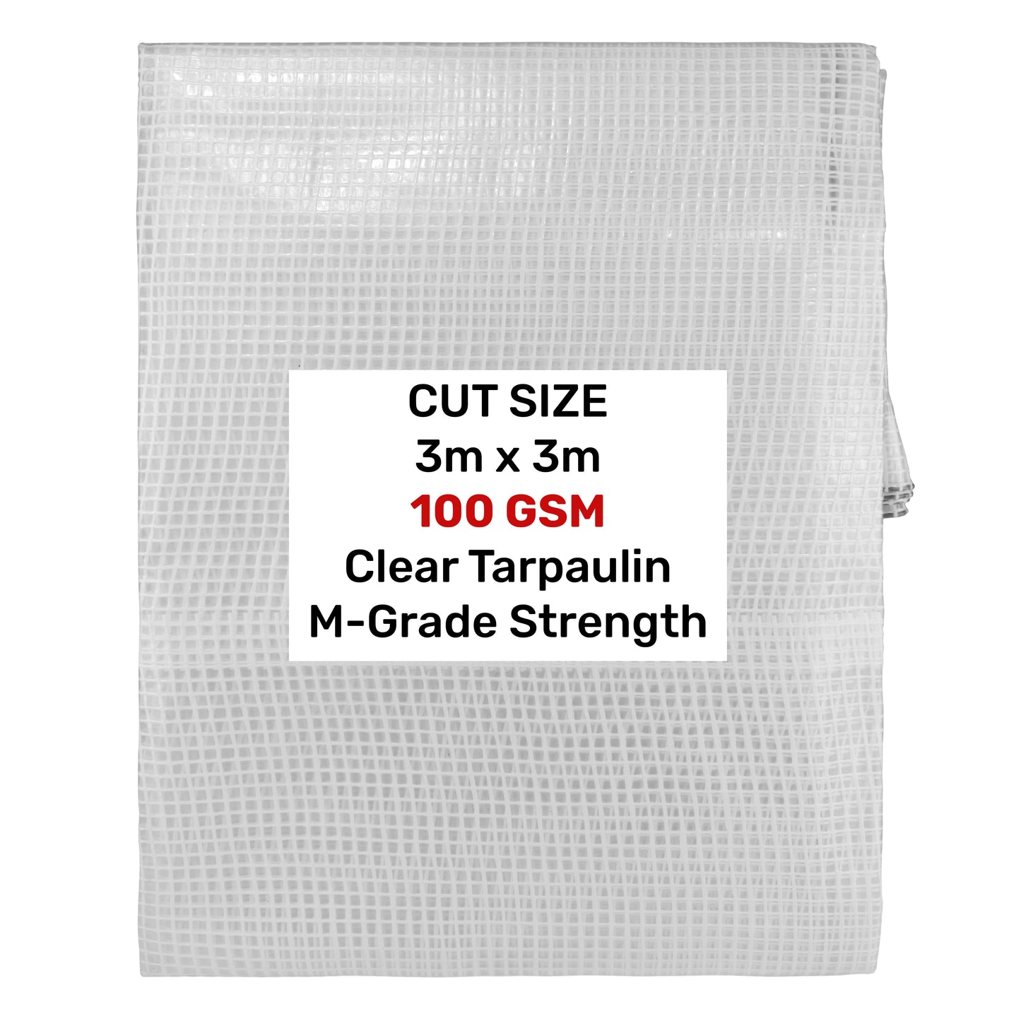 3m x 3m Clear Monotex 100gsm Tarpaulin