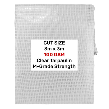 3m x 3m Clear Monotex 100gsm Tarpaulin