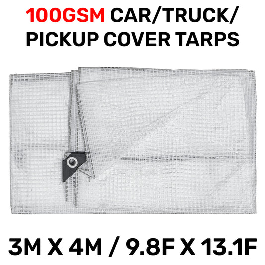 3m x 4m Clear Monotex 100gsm Tarpaulin