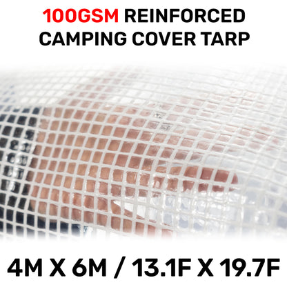 4m x 6m Clear Monotex 100gsm Tarpaulin